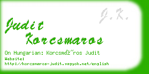 judit korcsmaros business card